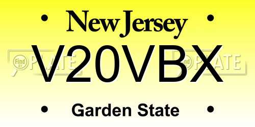 V20VBX New Jersey License Plate