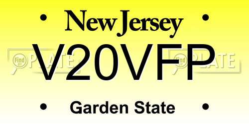 V20VFP New Jersey License Plate