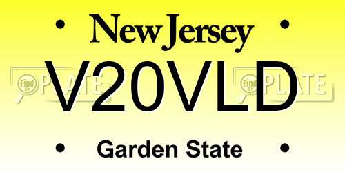V20VLD New Jersey License Plate