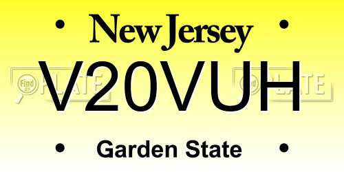 V20VUH New Jersey License Plate