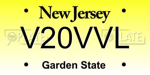 V20VVL New Jersey License Plate