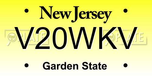 V20WKV New Jersey License Plate