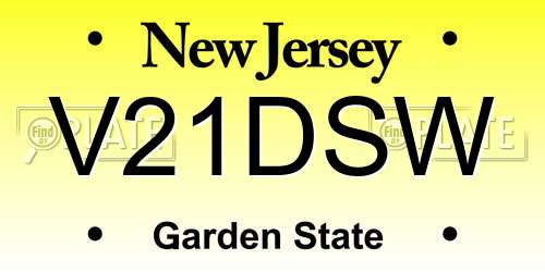 V21DSW New Jersey License Plate