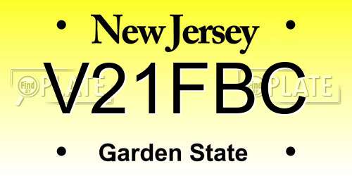 V21FBC New Jersey License Plate