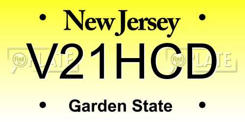 V21HCD New Jersey License Plate