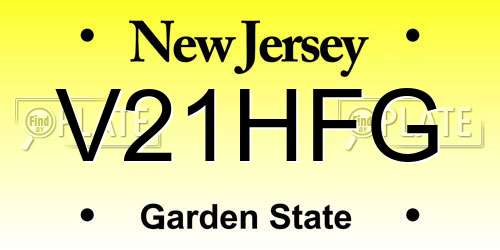 V21HFG New Jersey License Plate