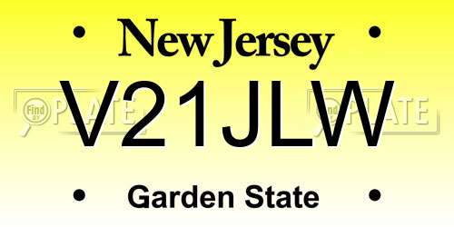 V21JLW New Jersey License Plate