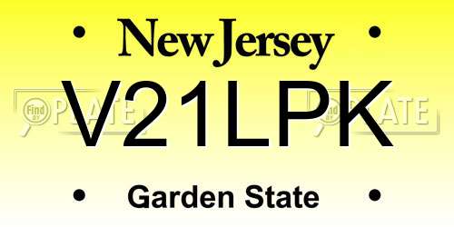 V21LPK New Jersey License Plate
