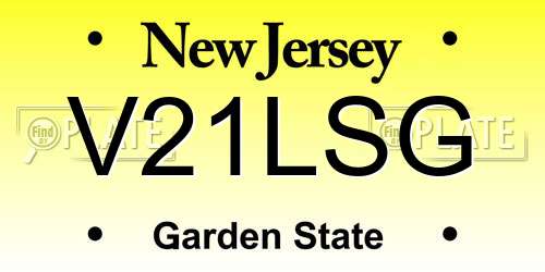 V21LSG New Jersey License Plate