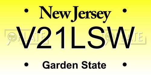 V21LSW New Jersey License Plate