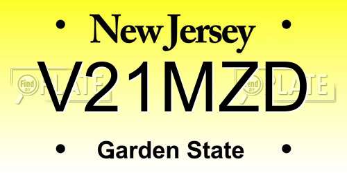V21MZD New Jersey License Plate