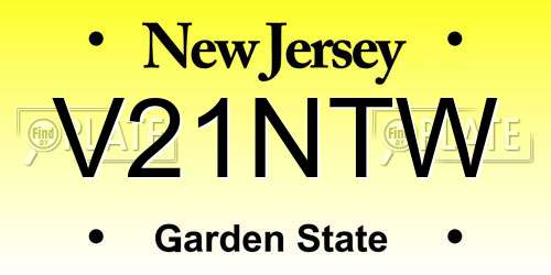 V21NTW New Jersey License Plate