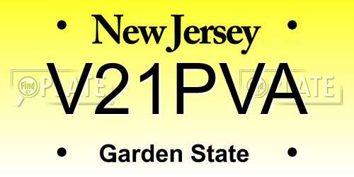 V21PVA New Jersey License Plate