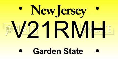 V21RMH New Jersey License Plate