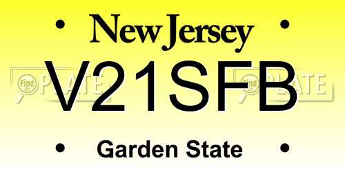 V21SFB New Jersey License Plate