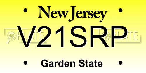 V21SRP New Jersey License Plate