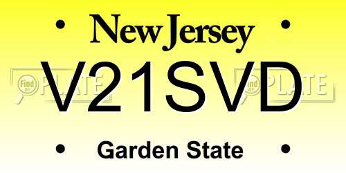 V21SVD New Jersey License Plate