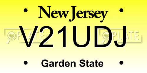 V21UDJ New Jersey License Plate