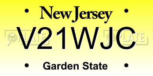 V21WJC New Jersey License Plate