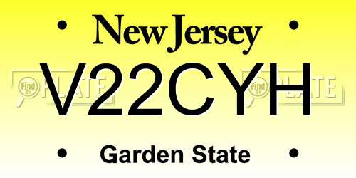 V22CYH New Jersey License Plate