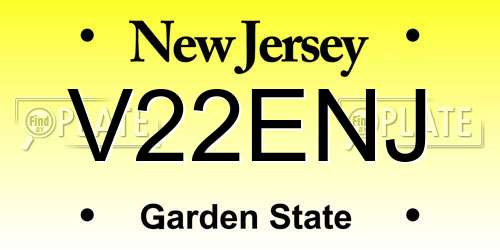 V22ENJ New Jersey License Plate