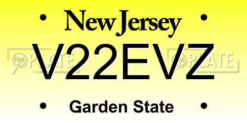 V22EVZ New Jersey License Plate