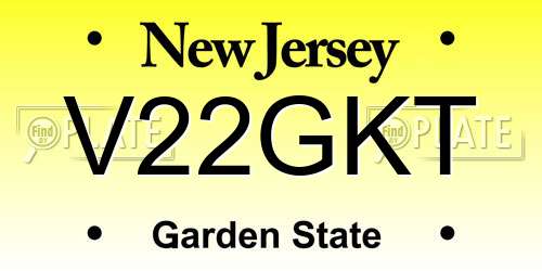 V22GKT New Jersey License Plate