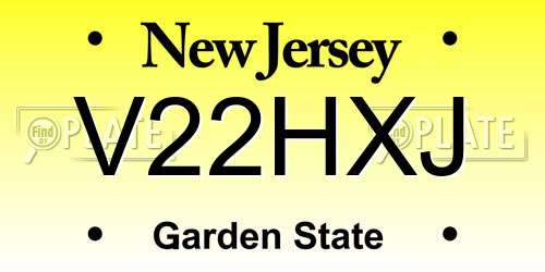 V22HXJ New Jersey License Plate