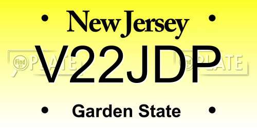 V22JDP New Jersey License Plate