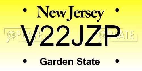 V22JZP New Jersey License Plate