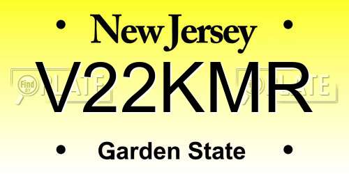 V22KMR New Jersey License Plate