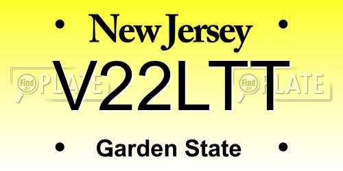 V22LTT New Jersey License Plate