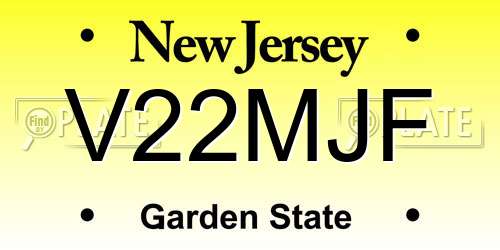 V22MJF New Jersey License Plate
