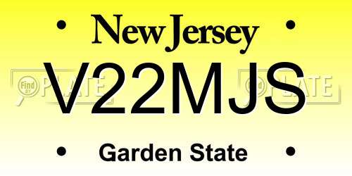 V22MJS New Jersey License Plate