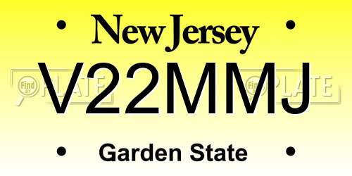 V22MMJ New Jersey License Plate