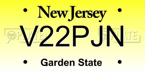 V22PJN New Jersey License Plate