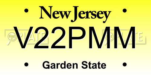V22PMM New Jersey License Plate