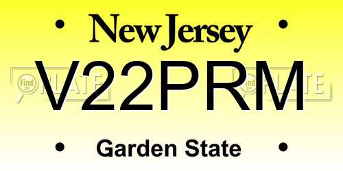 V22PRM New Jersey License Plate
