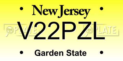 V22PZL New Jersey License Plate