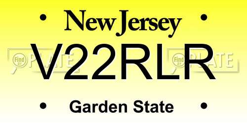 V22RLR New Jersey License Plate