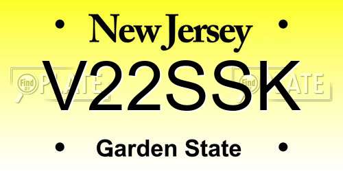 V22SSK New Jersey License Plate
