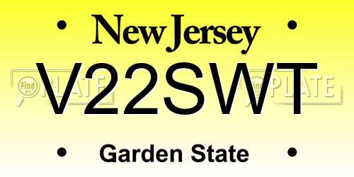 V22SWT New Jersey License Plate