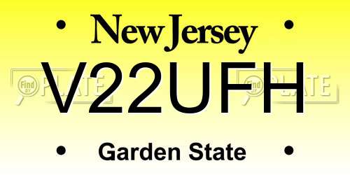 V22UFH New Jersey License Plate