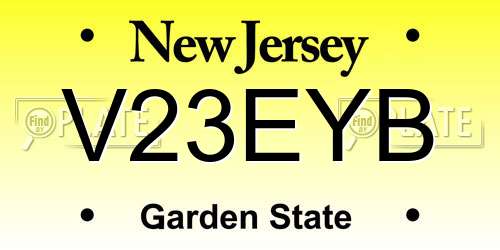 V23EYB New Jersey License Plate