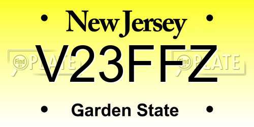 V23FFZ New Jersey License Plate