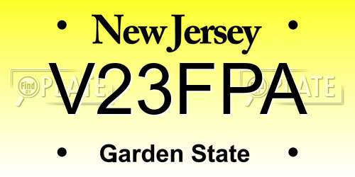 V23FPA New Jersey License Plate