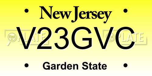 V23GVC New Jersey License Plate