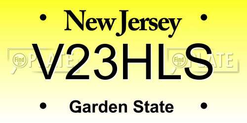 V23HLS New Jersey License Plate