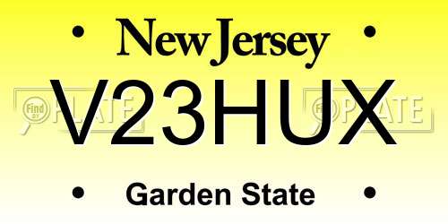 V23HUX New Jersey License Plate
