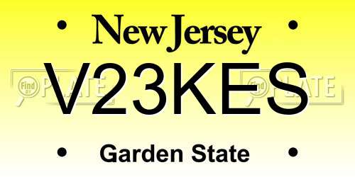 V23KES New Jersey License Plate